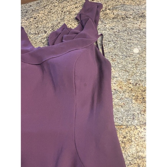 Mori Lee by Madeline Gardner Bridesmaid Dress Eggplant Purple Size 6 Full Length - Picture 4 of 13